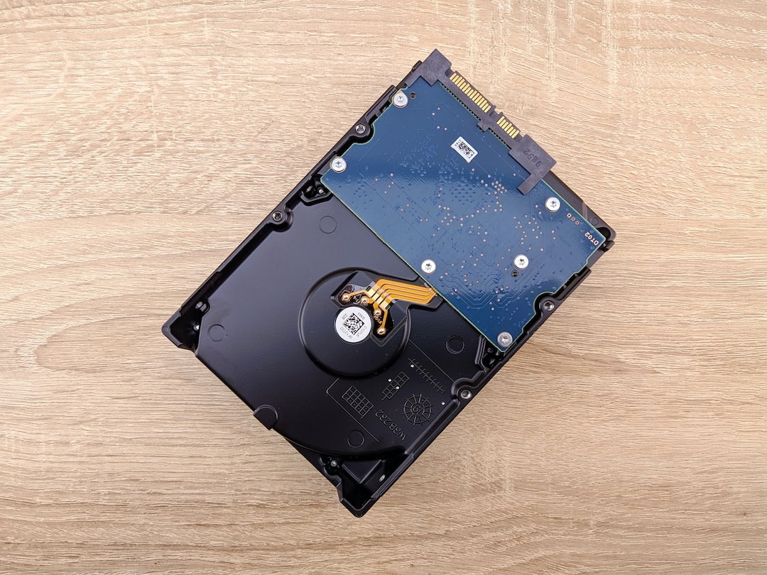 a hard drive being removed from a hard drive
